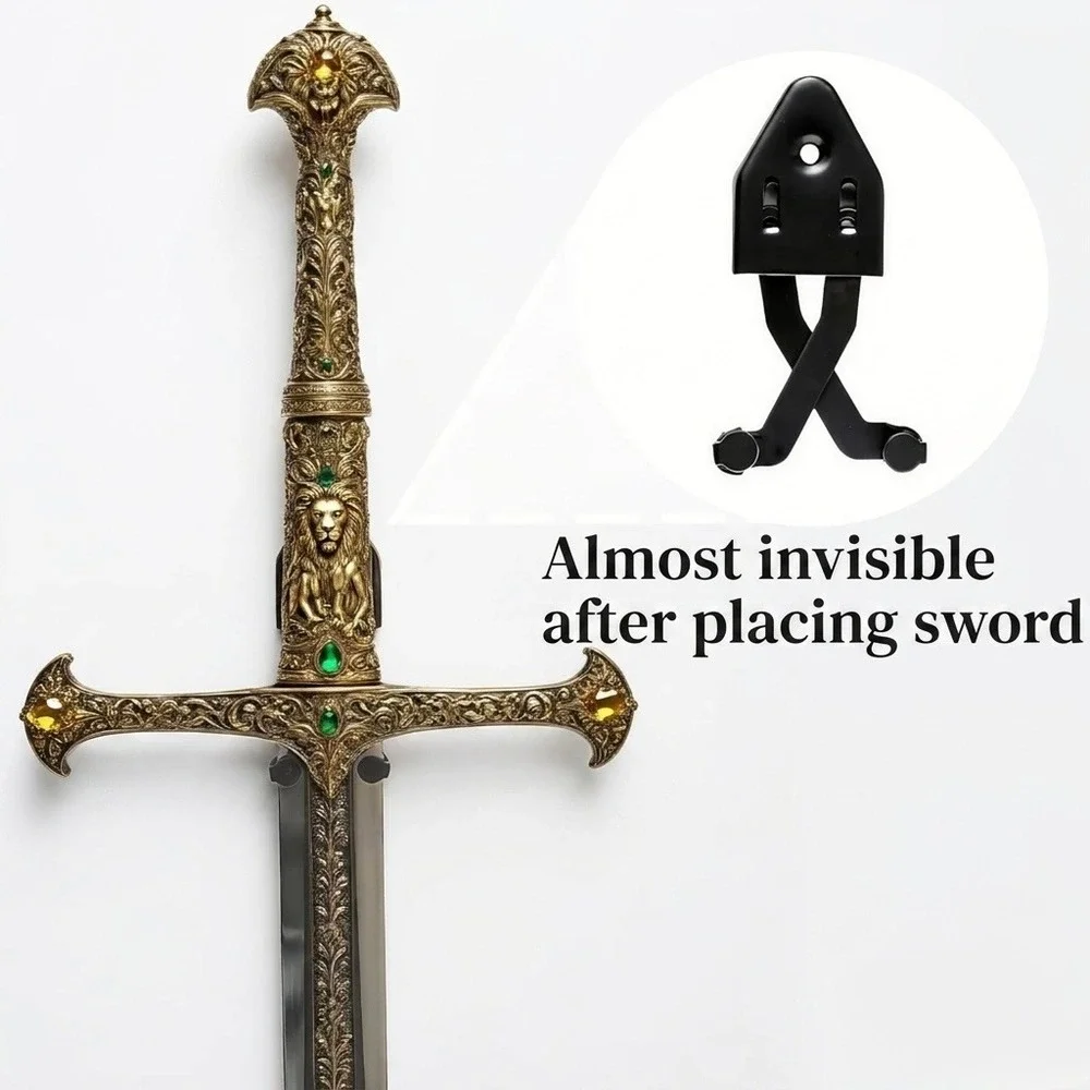 Adjustable Vertical Sword Dagger Axe Wall Mount Hanger Medieval Display Set of 2